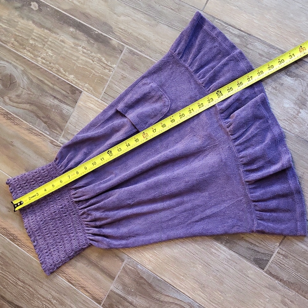 Rare Juicy Couture Purple Terry Cloth Ruffle Hem Pocket Detail Mini Dress, 0 - Picture 2 of 15